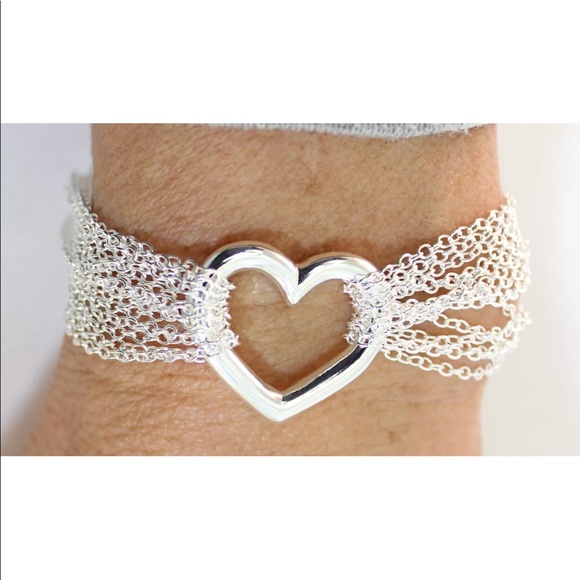 Jewelry - 💖 Solid Sterling Silver Heart Chain Bracelet